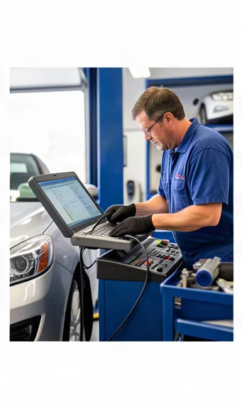 Mechanic working under the hood of a vehicle